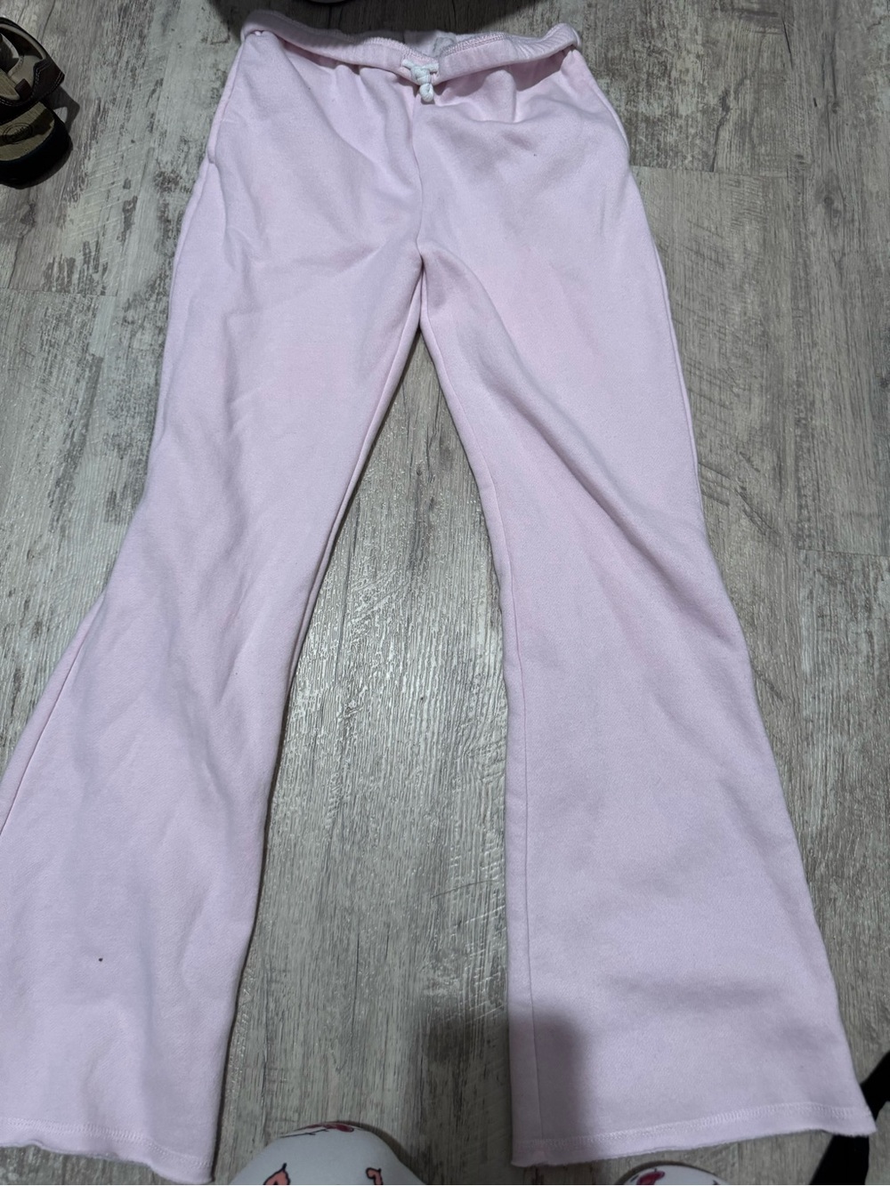 Light Pink Kids Fleece Flare Pants